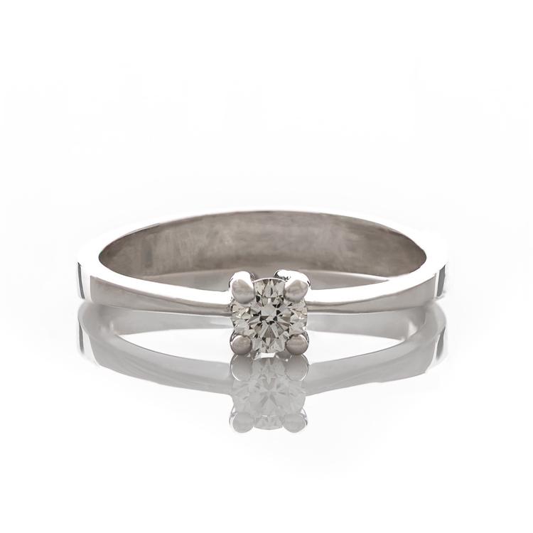 Златен годежен пръстен с диамант - 0,224 ct.