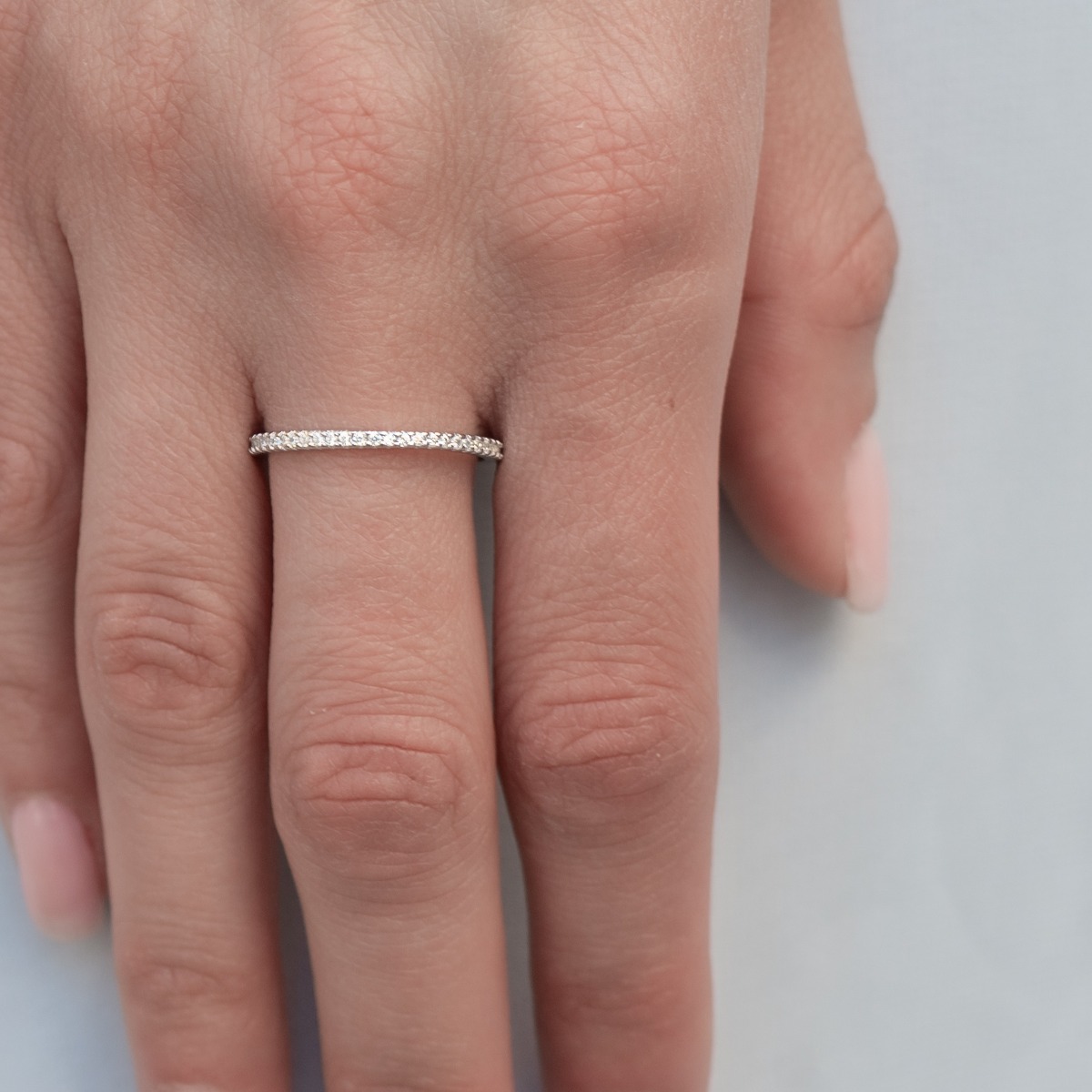 Сребърен пръстен - Халка с Циркони